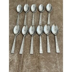 NSCO (National Stainless) Japan Sea Cliff Pattern MCM 11 Teaspoons 6" Rare